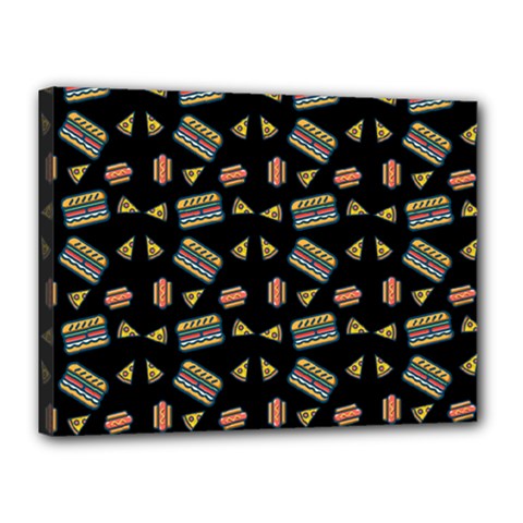 Fast Food Black Canvas 16  X 12  by snowwhitegirl