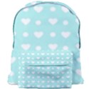 Hearts Dots Blue Giant Full Print Backpack View1