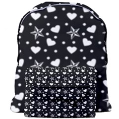Hearts And Star Dot Black Giant Full Print Backpack by snowwhitegirl