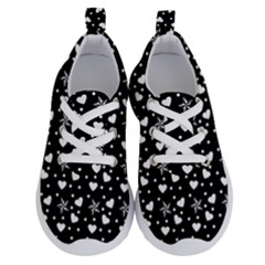 Hearts And Star Dot Black Running Shoes by snowwhitegirl