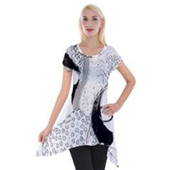 Twins Short Sleeve Side Drop Tunic by snowwhitegirl
