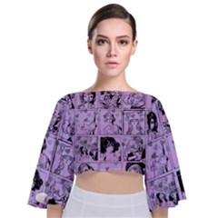 Lilac Yearbook 1 Tie Back Butterfly Sleeve Chiffon Top by snowwhitegirl