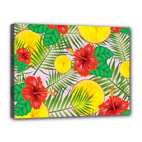 Orange Tropics Pink Canvas 16  X 12  by snowwhitegirl