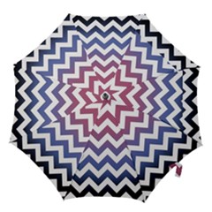 Pink Blue Black Ombre Chevron Hook Handle Umbrellas (large) by snowwhitegirl