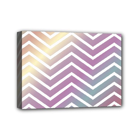 Ombre Zigzag 01 Mini Canvas 7  X 5  by snowwhitegirl