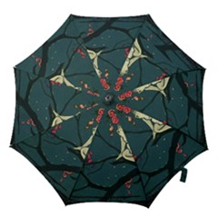 Girl And Flowers Hook Handle Umbrellas (small) by vintage2030