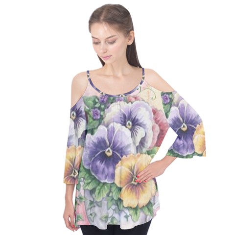 Lowers Pansy Flutter Tees by vintage2030
