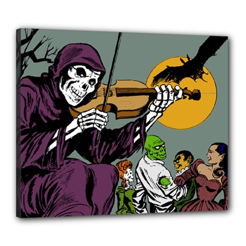 Playing Skeleton Canvas 24  X 20  (stretched) by vintage2030
