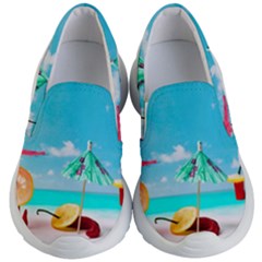Red Chili Peppers On The Beach Kid s Lightweight Slip Ons by FunnyCow