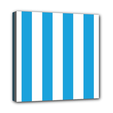 Oktoberfest Bavarian Blue And White Large Cabana Stripes Mini Canvas 8  X 8  (stretched) by PodArtist