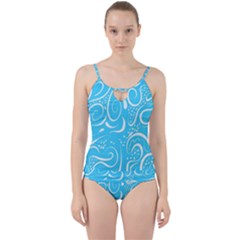Scribble Reason Design Pattern Cut Out Top Tankini Set by Sapixe