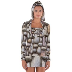 The Stones Facade Wall Building Long Sleeve Hooded T-shirt by Sapixe