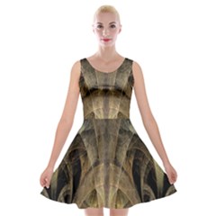 Fractal Art Graphic Design Image Velvet Skater Dress by Sapixe