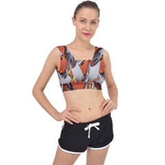 Special Fractal 24 Terra V-back Sports Bra by ImpressiveMoments