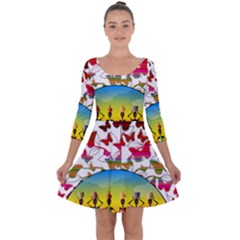 African Americn Art African American Women Quarter Sleeve Skater Dress by AlteredStates