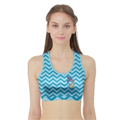 Chevron Mermaid Pattern Sports Bra With Border by emilyzragz