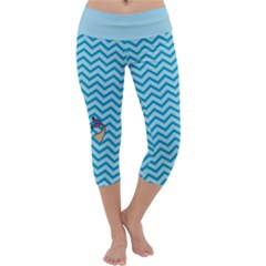 Chevron Mermaid Pattern Capri Yoga Leggings by emilyzragz