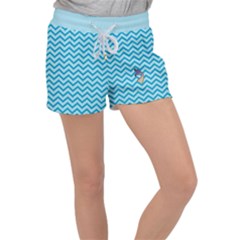 Chevron Mermaid Pattern Women s Velour Lounge Shorts by emilyzragz