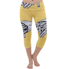 Pop Art French Fries Capri Yoga Leggings by Valentinaart