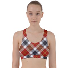 Smart Plaid Warm Colors Back Weave Sports Bra by ImpressiveMoments