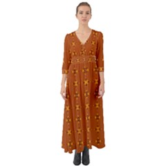 Bold  Geometric Yellow Circles Sm Button Up Boho Maxi Dress by BrightVibesDesign