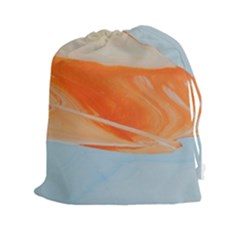 Orange And Blue Drawstring Pouch (xxl) by WILLBIRDWELL