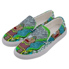 Cosmic Planet Angel Men s Canvas Slip Ons by chellerayartisans