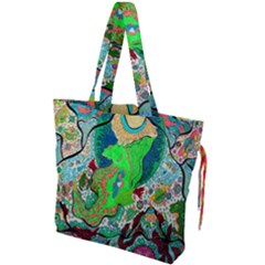 Volcanic Seahorse Drawstring Tote Bag by chellerayartisans