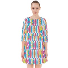 Rainbow Colored Waikiki Surfboards  Smock Dress by PodArtist