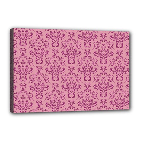 Victorian Pink Ornamental Canvas 18  X 12  (stretched) by snowwhitegirl