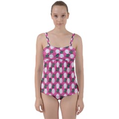Pink Bride Twist Front Tankini Set by snowwhitegirl