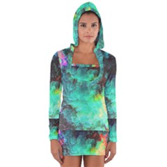 3d Paint                                            Women s Long Sleeve Hooded T-shirt by LalyLauraFLM