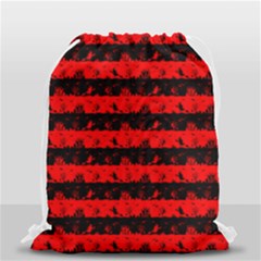 Red Devil And Black Halloween Nightmare Stripes  Drawstring Bag (small) by PodArtist