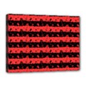 Donated Kidney Pink and Black Halloween Nightmare Stripes  Canvas 16  x 12  (Stretched) View1