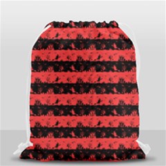 Donated Kidney Pink And Black Halloween Nightmare Stripes  Drawstring Bag (small) by PodArtist