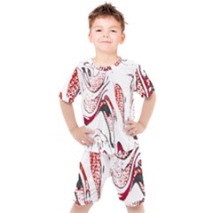 Pink And Black Swirl By Flipstylez Designs Kid s Set by flipstylezfashionsLLC