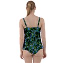 Blue Luminescent Roses Twist Front Tankini Set View2