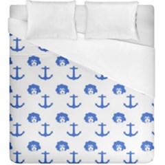 Vintage Face Anchor Blue Duvet Cover (king Size) by snowwhitegirl