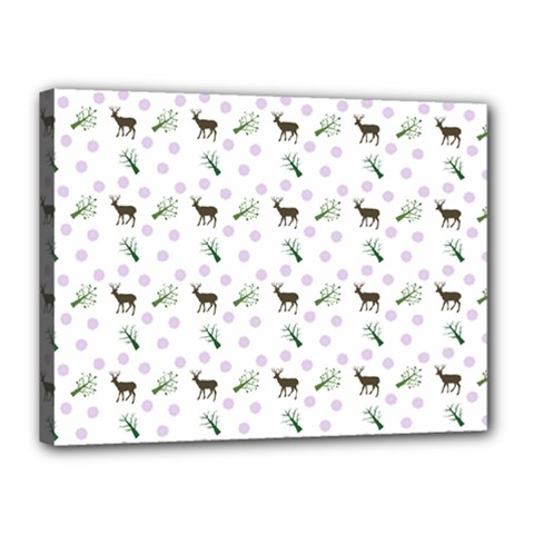 White Deer Pattern Canvas 16  X 12  (stretched) by snowwhitegirl