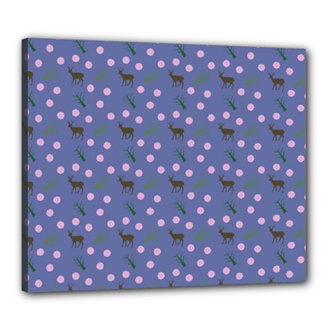 Blue Deer Pattern Canvas 24  X 20  (stretched) by snowwhitegirl
