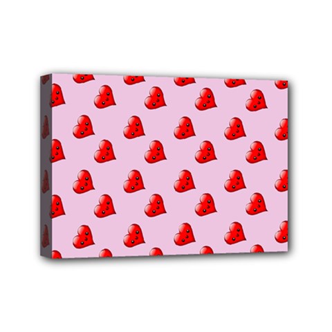 Kawai Hearts Mini Canvas 7  X 5  (stretched) by snowwhitegirl