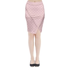 Little  Dots Pink Midi Wrap Pencil Skirt by snowwhitegirl