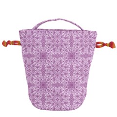 Ornamental Pink Drawstring Bucket Bag by snowwhitegirl