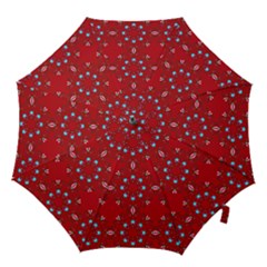 Embroidery Paisley Red Hook Handle Umbrellas (small) by snowwhitegirl
