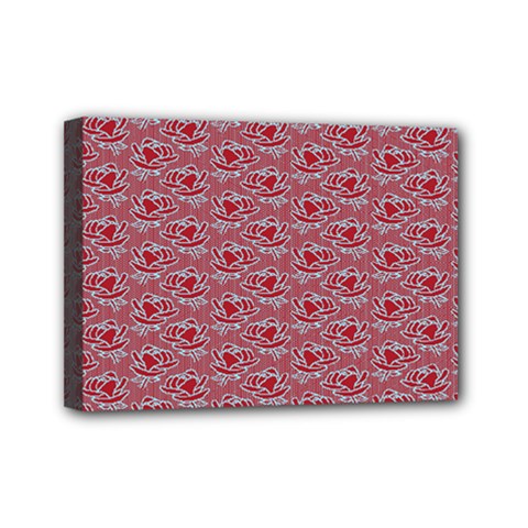 Retro Red Pattern Mini Canvas 7  X 5  (stretched) by snowwhitegirl