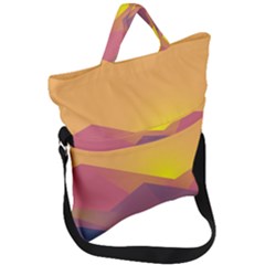 Image Sunset Landscape Graphics Fold Over Handle Tote Bag by Sapixe
