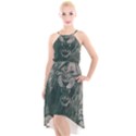 Angry Male Lion Pattern Graphics Kazakh Al Fabric High-Low Halter Chiffon Dress  View1
