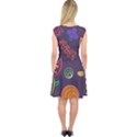 Background Decorative Floral Capsleeve Midi Dress View2