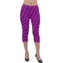 Pattern Lines Stripes Texture Lightweight Velour Capri Leggings  View1