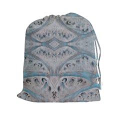 Broccoli Tree Blue Drawstring Pouch (xxl) by DeneWestUK